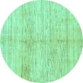 thumbnail image 1 of Ahgly Company Indoor Round Solid Turquoise Blue Modern Area Rugs, 3' Round, 1 of 4