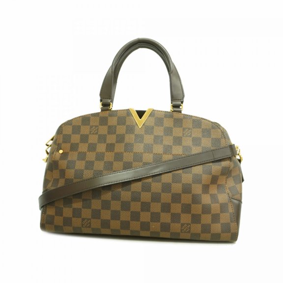 Pre-Owned Louis Vuitton Damier Kensington Bowling Handbag N41505 Ebene 2-way bag for women...