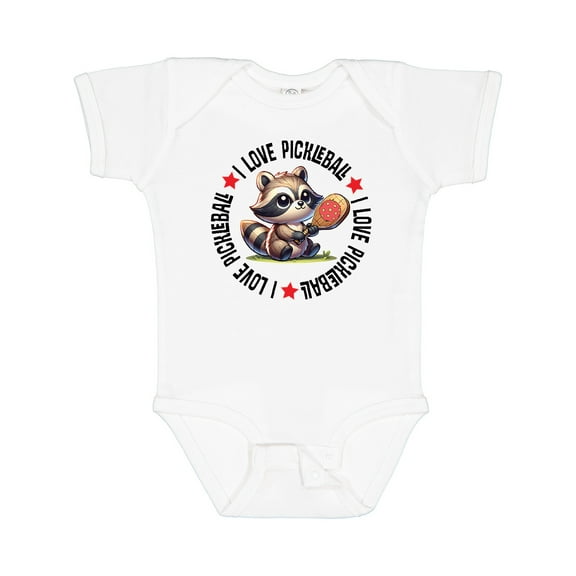 Inktastic Pickleball Raccoon Boys or Girls Baby Bodysuit