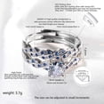 thumbnail image 2 of Adjustable Size 1.5ct CZ 925 Sterling Silver Wedding Ring Set for Women Female Ring, 2 of 7