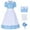 Blue, variant on WOYY Toddler Girl's Garden Style Short Sleeve Dress with Apron Hat Long Dress, Sizes 4-12