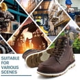 thumbnail image 6 of Jacata Moc Toe Work Boots for Men Soft Toe Leather Non Slip Boots (Brown 10), 6 of 7