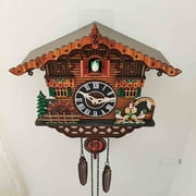 Spring Savings! Outoloxit Cuckoo Clock Traditional Chalet Forest House Clock Handcrafted Wooden Wall P-endulum Quartz Clock, Brown