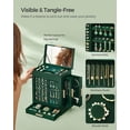 thumbnail image 5 of SONGMICS Jewelry Box with Glass Window 5-Layer Jewelry Organizer with 3 Side Drawers Jewelry Storage with Big Mirror Modern Forest Green and Metallic Gold, 5 of 6