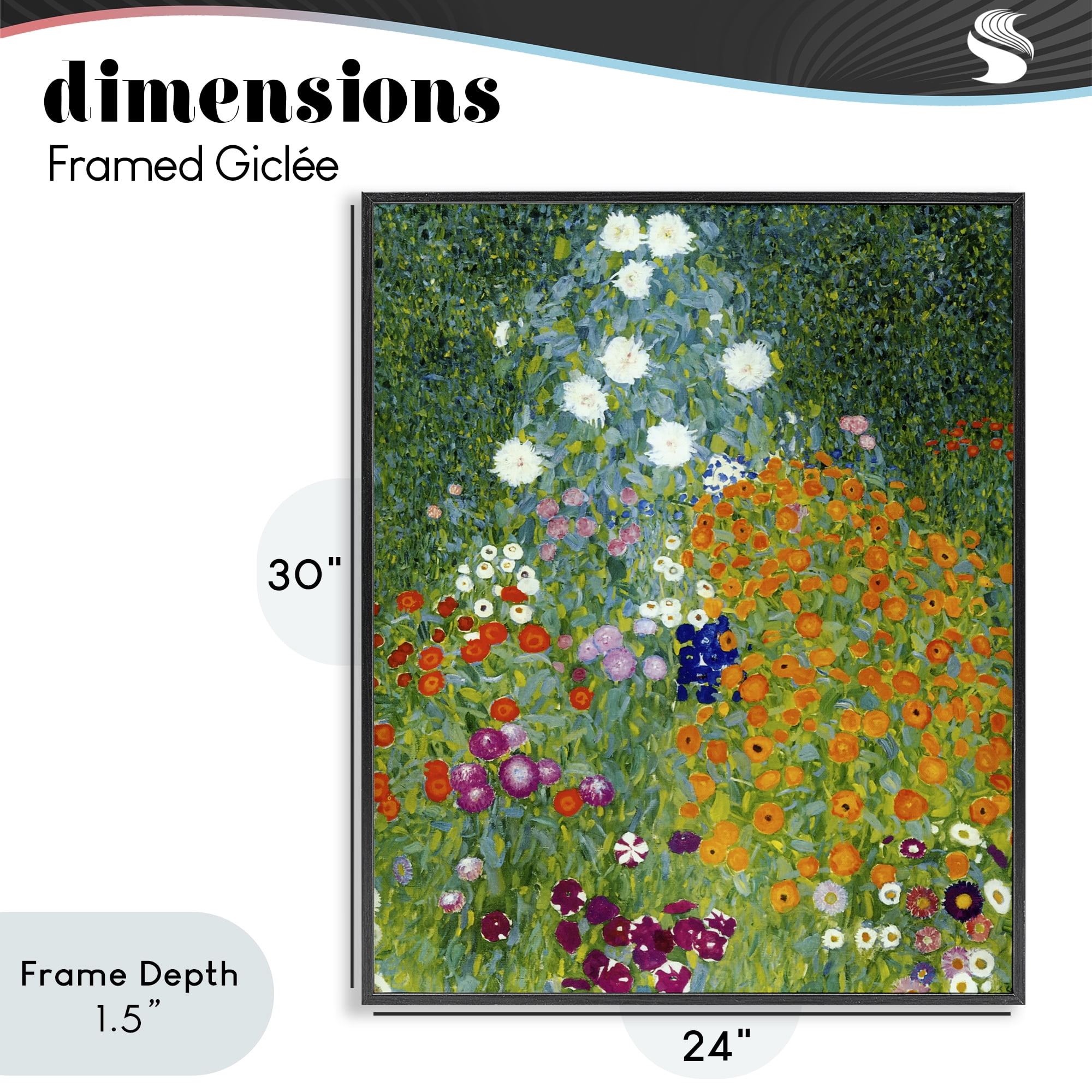 Stupell Industries Farm Garden Classic Klimt Black Framed Giclee Art, design by Vintage Hustle