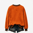 thumbnail image 4 of Womens Sweatshirt Distressed Washed Crew Neck Witch Broom Print Long Sleeve Pullover Relaxed Fit Casual Fall Festival Halloween Top Orange XXXL, 4 of 4