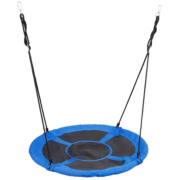 AOJDVE 48-Inch Round Tree Swing, 700LBS Capacity, 600D Oxford Fabric & Nylon Rope, 37.5"-71" Adjustable Rope Length, Blue for Home Garden​