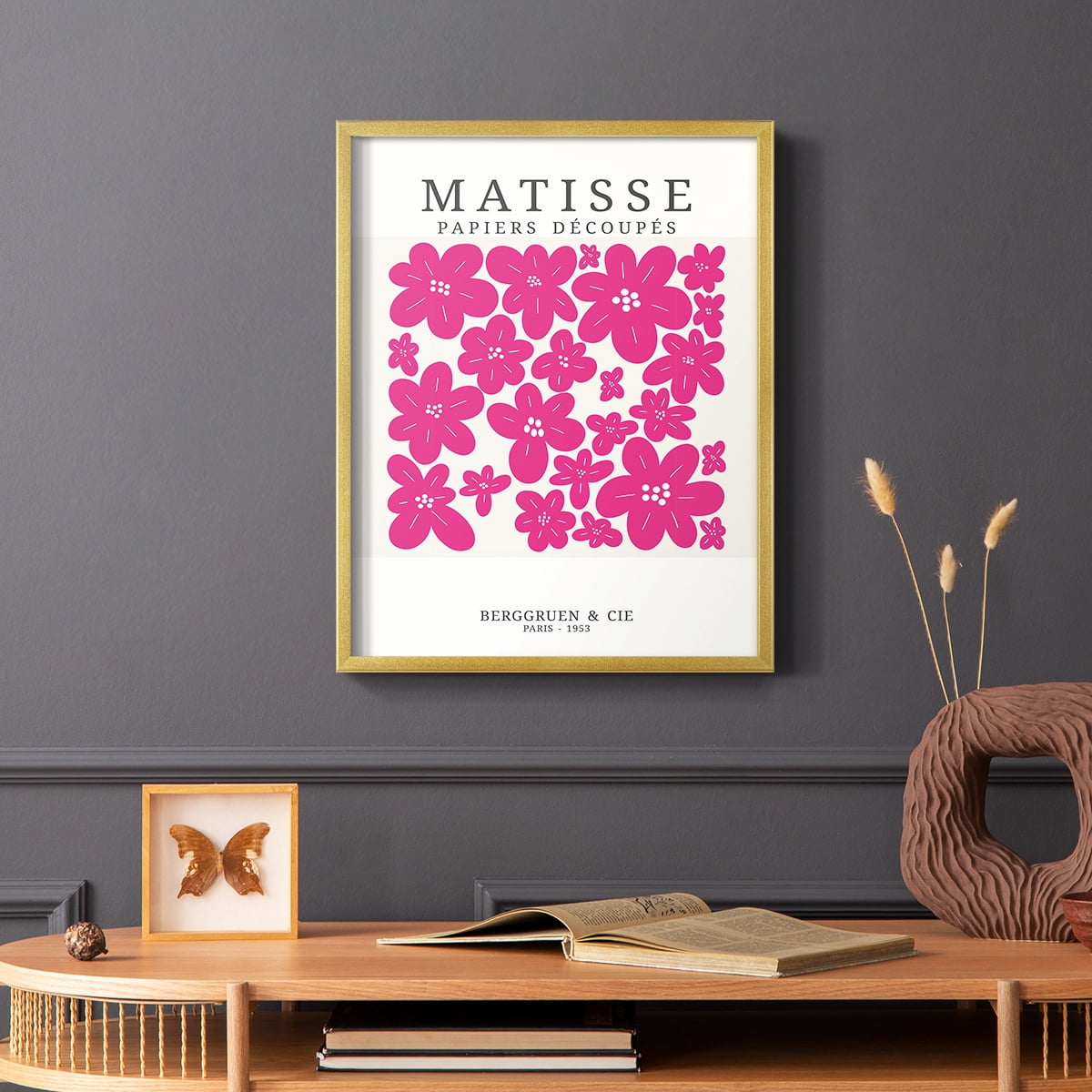 Matisse CDXX in Gold Solid Wood Framed Print No Nail Hanging