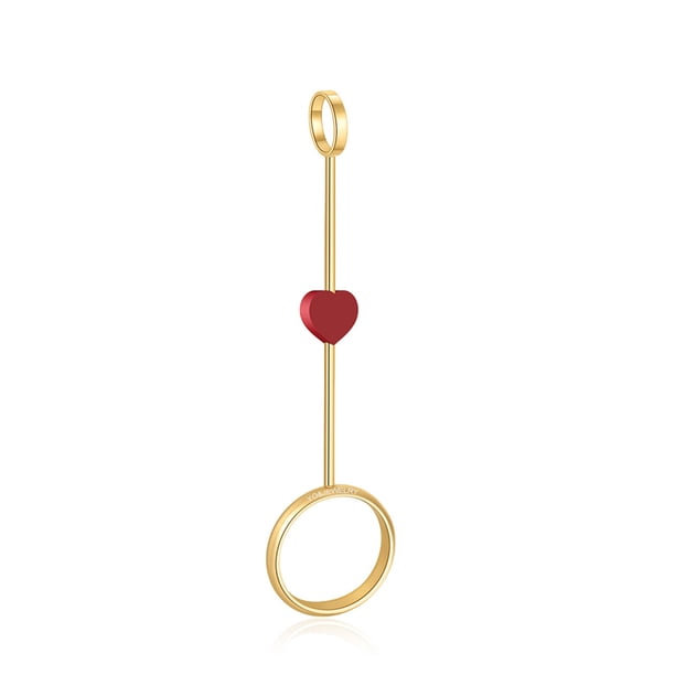 Inteprter Soporte Anillos Estante Corazón romántico Asistente Herramienta Accesorios de joyería Galvanizado Coleccionable Regalo para el hogar para encendedores dorado METRO Inteprter HA061671-02