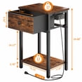 thumbnail image 3 of Yoobure Nightstand with Charging Station, Side Table with Large Drawer and Storage Shelf, Rustic Bedside Tables with USB Ports & Outlets for Bedroom,Living Room, 3 of 10