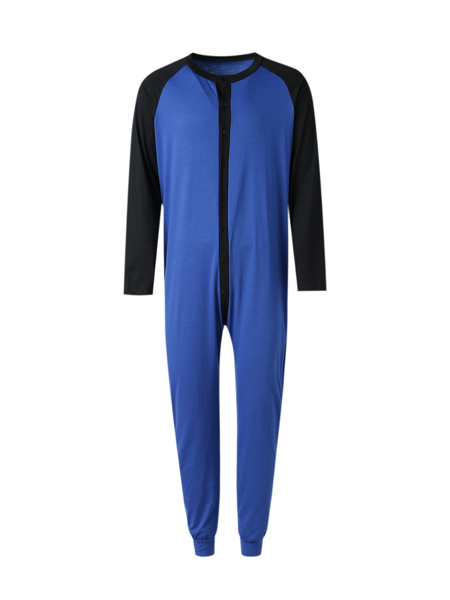 Mens Onesie Pajamas with Butt Flap Sleepwear Round Neck Ultra Soft Thermal  Union Suit Novelty Nightdress Homewear