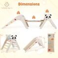 thumbnail image 3 of Gymax Panda-Themed Wood Montessori Climbing Set w/Slide Ramp Ladder & Cartoon Blocks Beige, 3 of 10