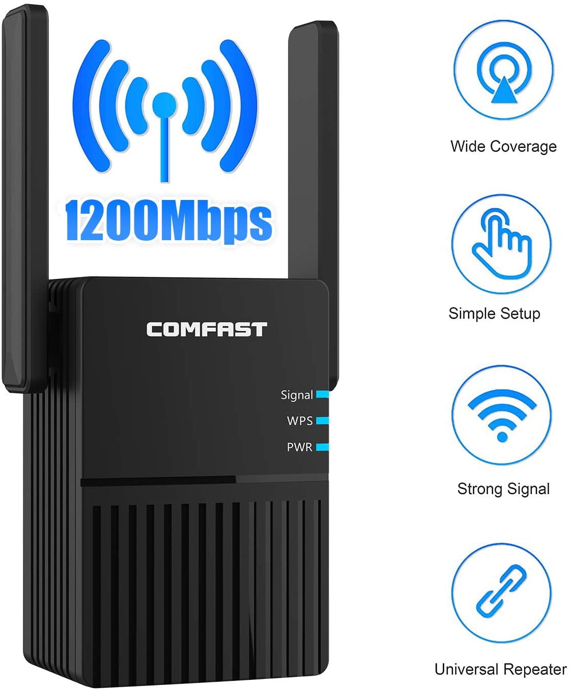 WiFi Extender AC1200 WiFi Range Extender 2.4GHz & 5.8GHz Dual Band