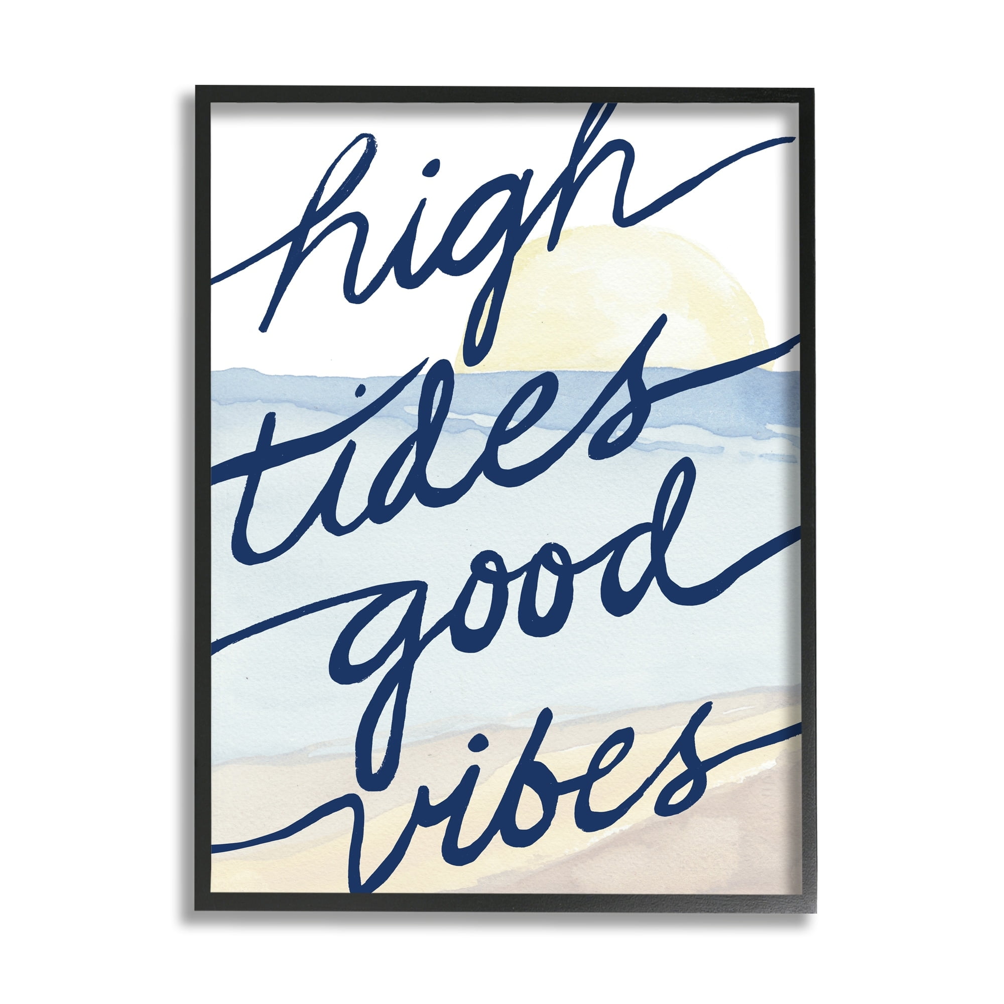 Stupell Industries High Tides Good Vibes Beach Scenery Viewpoint Painting,24 x 30, Design by Elizabeth Medley