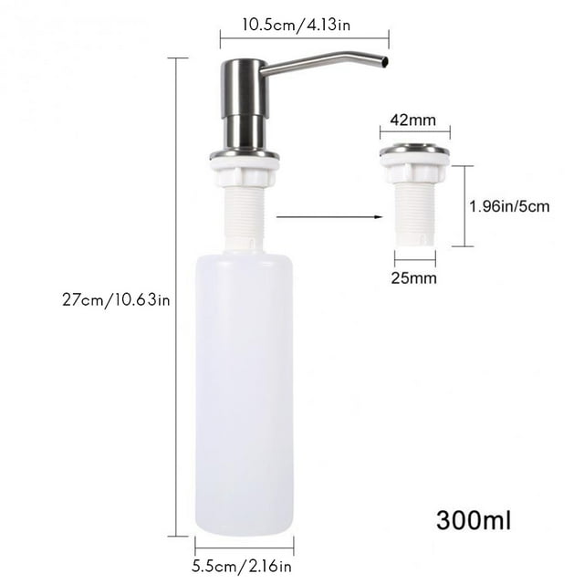 Dispensadores de jabón de manos para baño y cocina de 300ml, dispensadores de jabón líquido en aerosol, botella de plástico