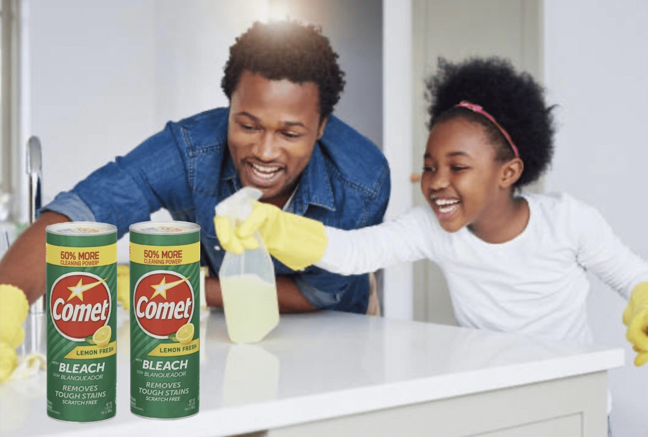 Comet Lemon Fresh Powder Cleanser with Bleach 24 Oz, Cleans Stains