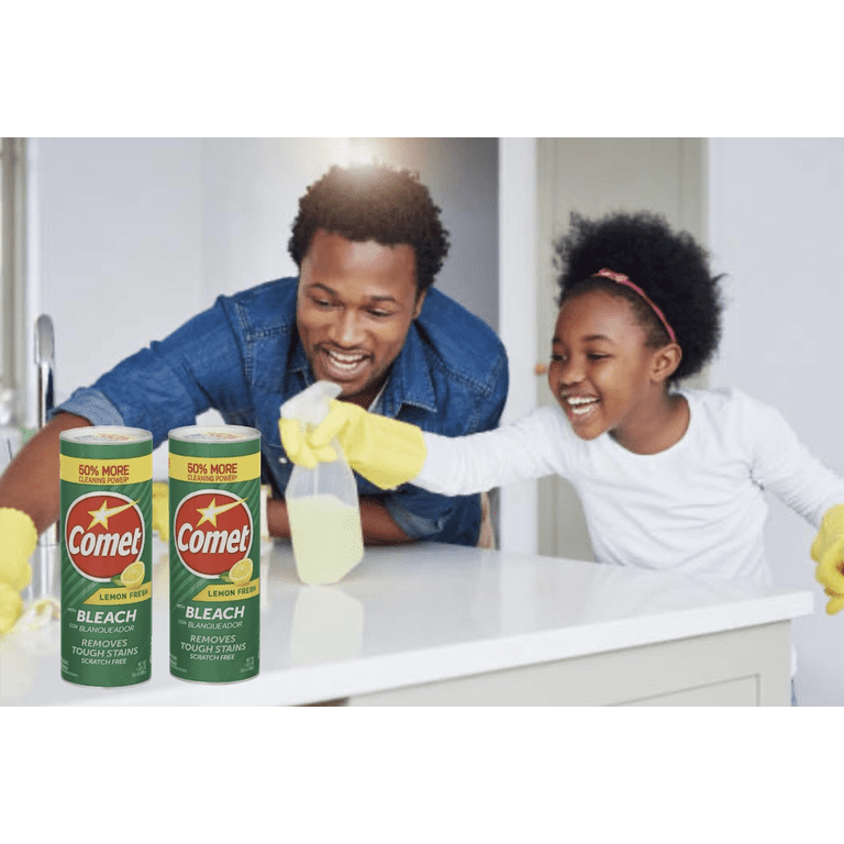Comet Lemon Fresh Powder Cleanser with Bleach 24 Oz, Cleans Stains