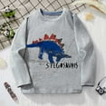 thumbnail image 4 of WhouRiu Toddler Boys' Hoodies Sweatshirts Dinosaur Print Long Sleeve Tops Kids Soft Loose Winter Clothes Gray,Sizes 3-4, 4 of 8