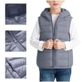 thumbnail image 3 of Girls Quilted Puffer Vest Jacket Full Zip Up Sleeveless Hooded Coat Casual Solid Color Winter Warm Outerwear with Pocket 3-14 Years, 3 of 5