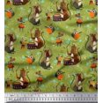 thumbnail image 1 of Soimoi Silk Fabric Musical Instruments,Monkey & Rat Cartoon Print Sewing Fabric Yard 42 Inch Wide, 1 of 3