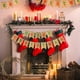 thumbnail image 5 of Banderines de arpillera de Feliz Navidad, 4,8 m, con copos de nieve, guirnalda navideña vintage de yute y 14 banderines., 5 of 5