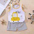 thumbnail image 2 of KPOPLK Baby Boy Summer Clothes Striped Tank Tops and Shorts for 6 9 12 18 24 36M Newborn Boys Spring Summer Outfit Size 3-4 Years,Light Gray, 2 of 4