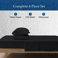 thumbnail image 3 of 400 Thread Count 100% Egyptian Cotton 4-Piece Bed Sheet Set (1 Flat, 1 Fitted Sheet, 2 Pillow Covers) 24 Inches Deep Pocket Size Olympic-Queen Color Black Stripe, 3 of 5