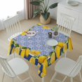 thumbnail image 6 of Blue Yellow Lemon Table Cloth Waterproof Tablecloths, Summer Country Fruits Italian Style Tablecloth Dining Table Cover for Kitchen Party Tabletop Outdoor, Square Tablecloth 60x60 Inch, 6 of 9