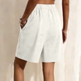 thumbnail image 7 of Kojanyu Women's 100% Cotton Elastic Waist Shorts Casual Loose Fit Wide Leg Lounge Shorts with Pockets Summer Beach Vacation Shorts, 7 of 7