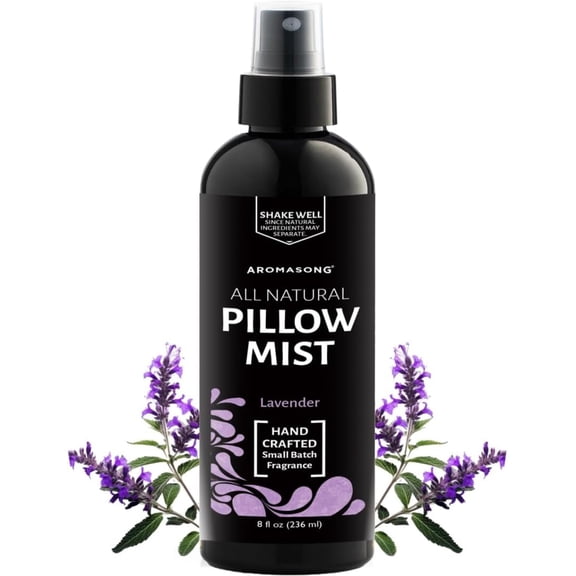 Aromasong Lavender Pillow Spray 8 oz | All Natural Sleep Mist for Pillows & Linens, Relaxing Aromatherapy Bedtime Spray