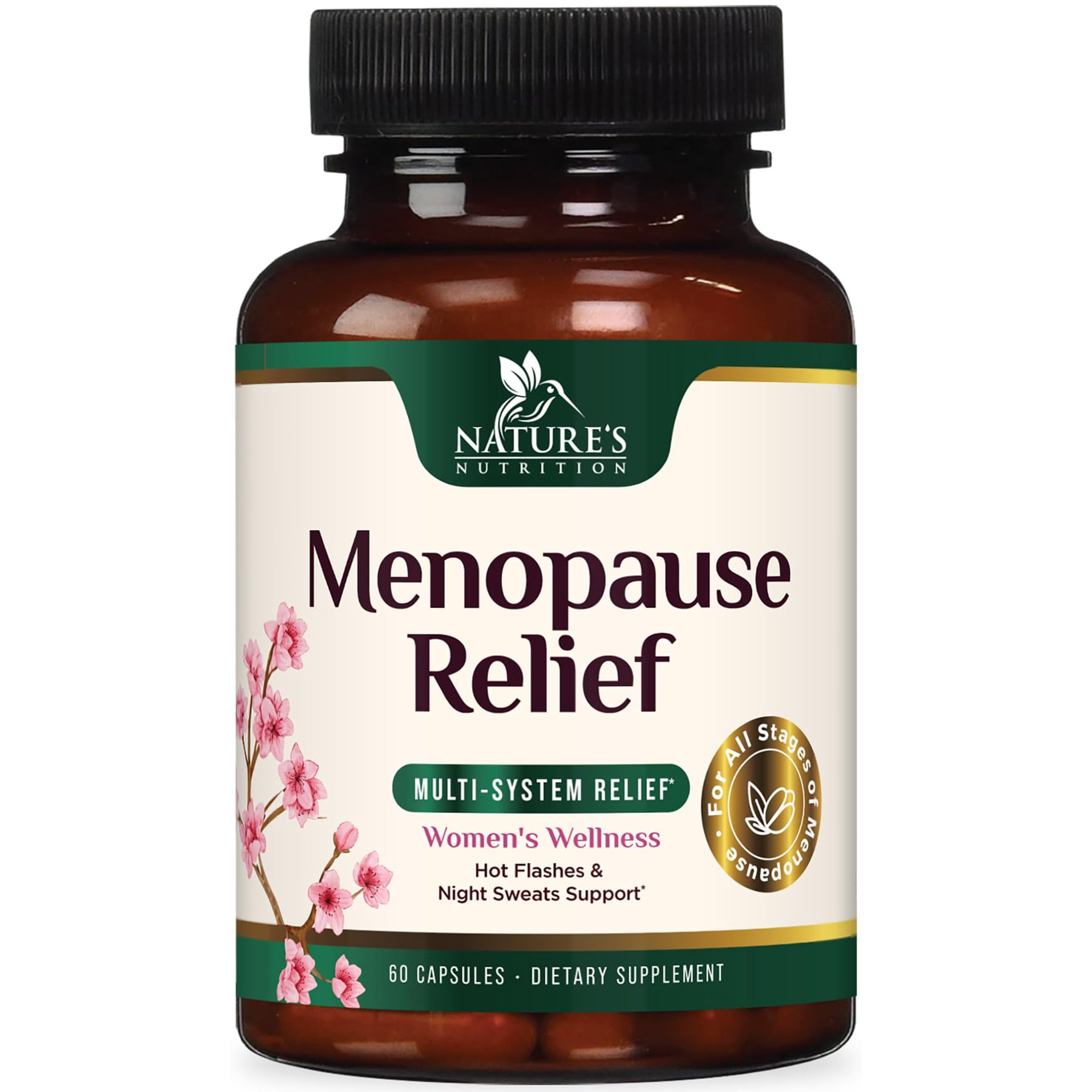 Menopause Supplements for Women - Best Probiotics for Women, Dong Quai, Black Cohosh, Ashwagandha - Natural Menopause Relief Support for Mild Hot Flashes & Night Sweats - Bottled in USA - 60 Capsules