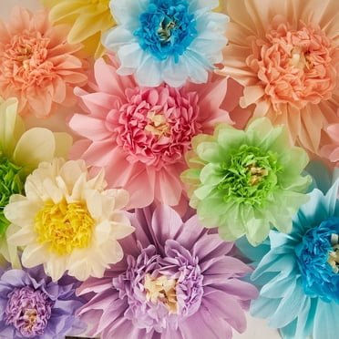 Easy Joy 12pcs Paper Flower Decoration Colorful Flower Decoration Artificial Backdrop Decoration for Home Decoration Wedding Birthday Party
