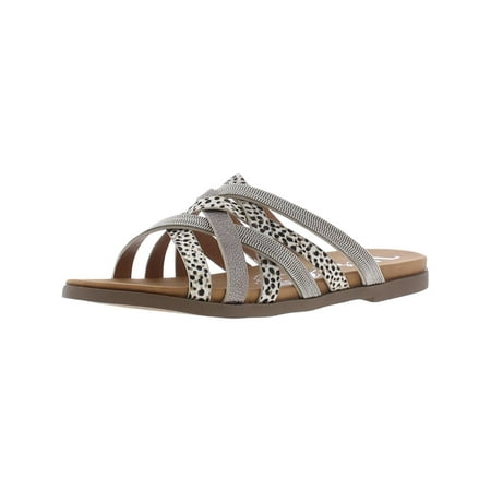 

Very G Womens Giselle Faux Leather Animal Print Flat Sandals