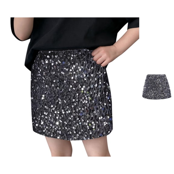 HJYCHN Skirts for Girls High Waist Elastic Skirt with A Line Silhouette for Party and Stage Performance Back to School Clothes 2-3 Years