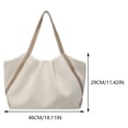 thumbnail image 2 of Bolso de mano de trabajo para mujer, bolso de compras de lona de color contrastante para playa, bolso de compras para mujer, 2 of 8