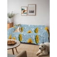 thumbnail image 6 of Blue Yellow Sunflower Couch Cover, Summer Botanical Farmhouse Floral Sofa Cover Blanket for 2 Seat Cushion, Sectional Sofa Slipcover Furniture Protector for Living Room Bedroom 71''x102'', 6 of 9