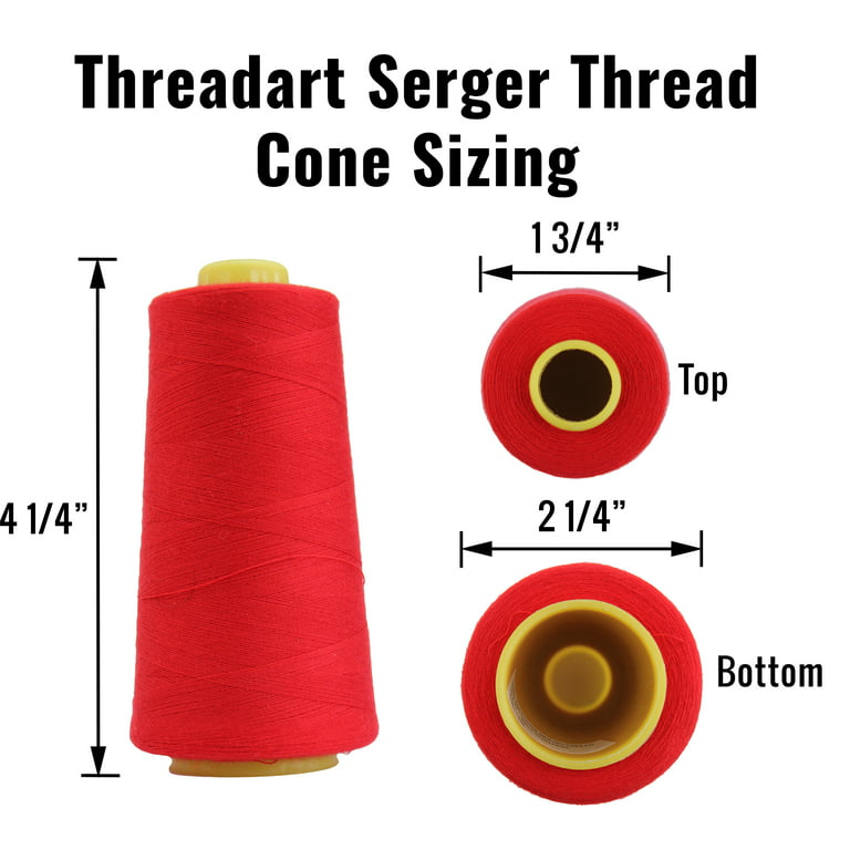 Threadart Polyester Serger Thread - 2750 yds 40/2 - Neon Pink - Over 50 Colors Available