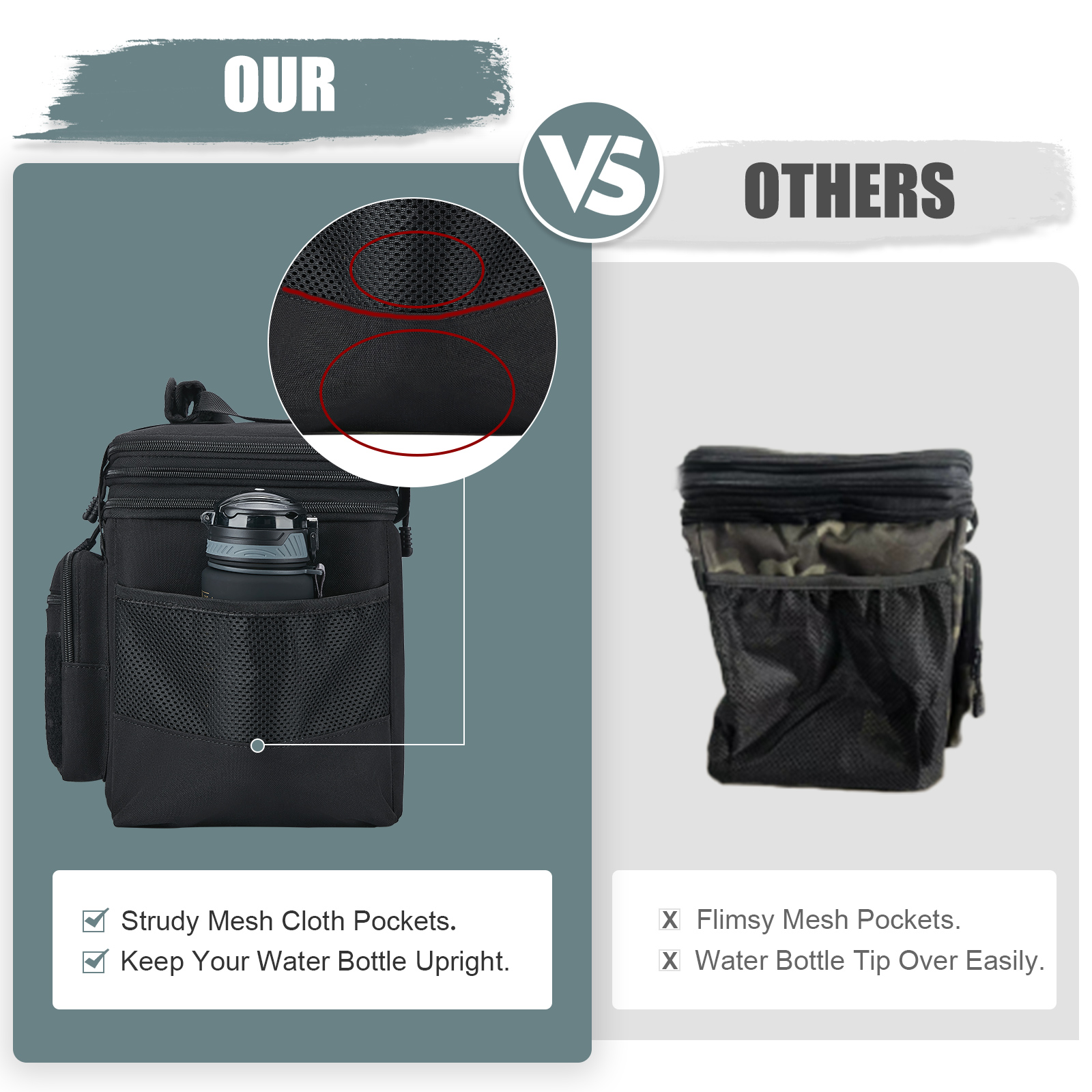 Holuxer Insulated Tactical Lunch Box, Black photo 7