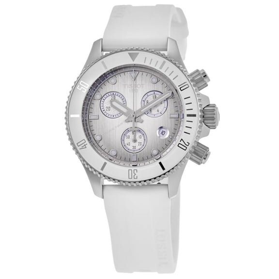 Tissot Seastar 1000 Quartz Chronograph White Dial Silicone Strap Men's Watch