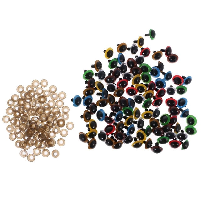 100 Piezas Ojos de Seguridad de Plástico de Colores Mezclados Baoblaze