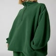 thumbnail image 4 of Solid Color Half Zipper Long Sleeve Pullovers for Women, 4 of 7