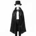 thumbnail image 2 of Aislor 5Pcs Kids Magician Set Halloween Cosplay Role Play Party Dress Up Black One Size, 2 of 7