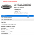 thumbnail image 2 of Front Brake Rotor - Compatible with 2007 - 2010 Hyundai Elantra Sedan 2008 2009, 2 of 2