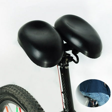 Yosoo Bike Saddle Seat,Adjustable Dual-Seat Cushion No-nose Hornless Bike Saddle Comfortable PU Cycling Bicycle Cushion Seat Width Black for Men,Women Long Distance and Short (Best Bike Saddle For Long Rides)