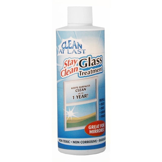 Clean At Last Glass Treatment Clear And Shiny Glass Surfaces Mirror Tile Patio Doors 8 Oz - (2 Pack)
