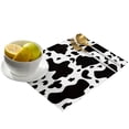 thumbnail image 3 of 2024 Placemat Black And White Cow Pattern Art Set of 4/6pcs Kitchen Coffee Accessories Coasters Home Dining Table r Linen Mats, 3 of 7