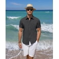 thumbnail image 2 of Youclos Short Sleeve Linen Shirts for Men Casual Button Down Hawaiian Shirt, 2 of 7