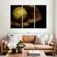 thumbnail image 2 of Elephant Stock Classic Softball Wall Art - Horizontal Multi Panel Canvas - Living Room Wall Decor - Sports Multi Panel - Brown And Red Decor - 65" x 42", 2 of 4