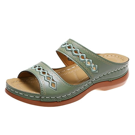 

Women Summer Solid Color On Casual Open Toe Wedges Soft Bottom Breathable Slippers Shoes Sandals Women Casual Sandals Sexy Sandals Heels for Women Glitter Jelly Sandals for Women Wedge for Women