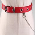 thumbnail image 2 of Cinturón de Cuero Artificial Sunnimix con Colgante de Cadena Estilo Retro Rojo 105 x 3 cm, 2 of 5